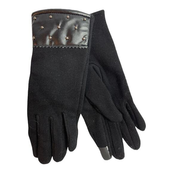 Black Fleece Lined Gloves Size M - Picture 2 of 4